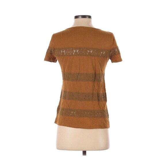 J.Crew XXS Yellow Lace Detail Short SleeveT-Shirt - Picture 2 of 2